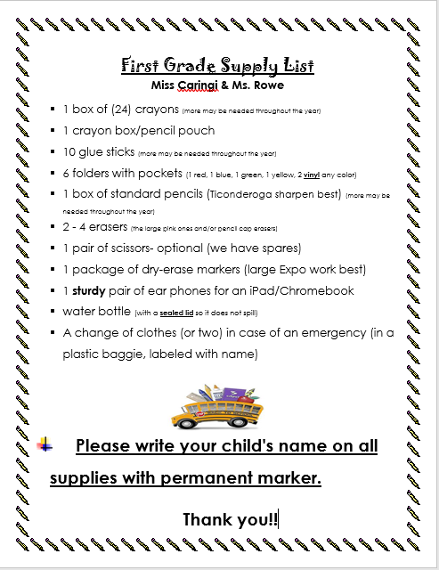 Supply List