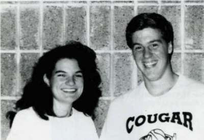 black and white image of students smiling during the 1974-75 school year