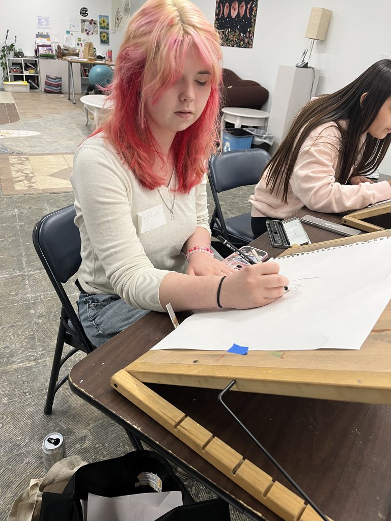 student drawing